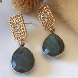 AROS PIEDRA NATURAL ENCHAPADO EN ORO