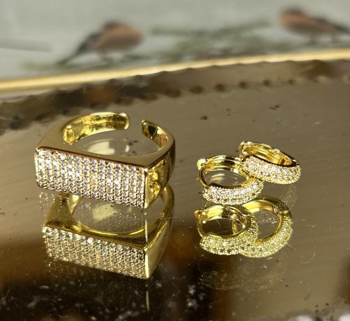 ANILLO CIRCON ENCHAPADO EN ORO - Imagen 3