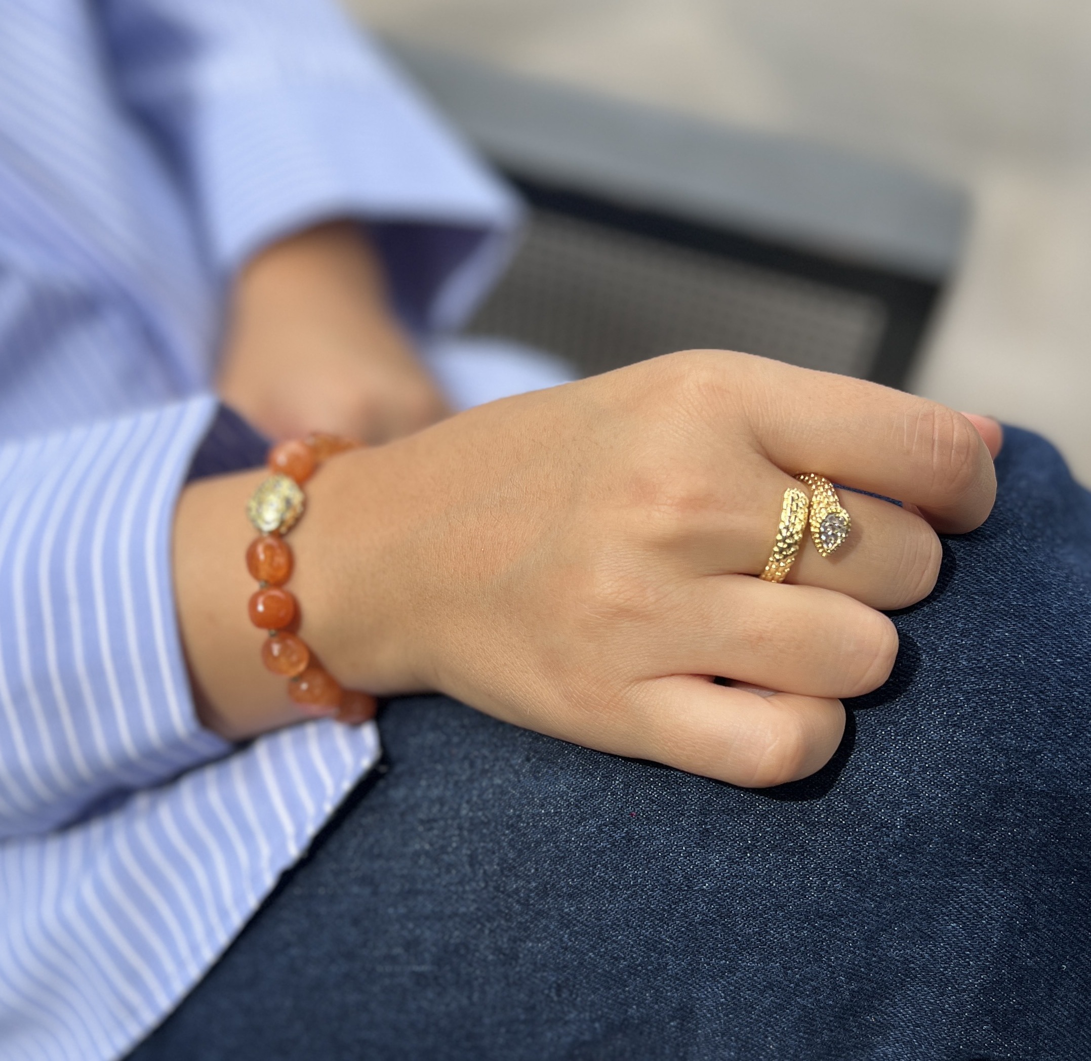 ANILLO CIRCON ENCHAPADO EN ORO