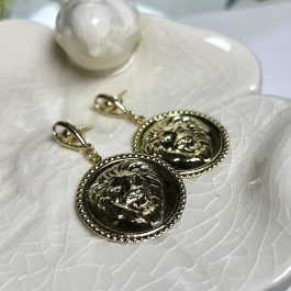 AROS HOJA LEONES ENCHAPADO EN ORO