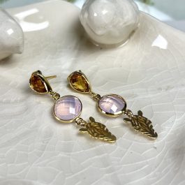 AROS CRISTALES ENCHAPADO EN ORO