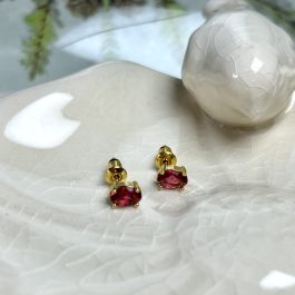 AROS MINI CRISTAL FUCSIA ENCHAPADO EN ORO