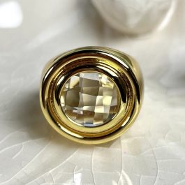 ANILLO CRISTAL ENCHAPADO EN ORO