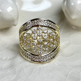 ANILLO CIRCON ENCHAPADO EN ORO