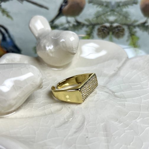 ANILLO CIRCON ENCHAPADO EN ORO - Imagen 2