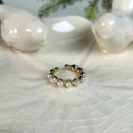 EAR CUFF PERLAS FANTASIA ENCHAPADO EN ORO