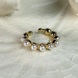 EAR CUFF PERLAS FANTASIA ENCHAPADO EN ORO