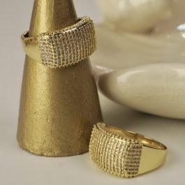 ANILLO MINI CIRCONES ENCHAPADO EN ORO