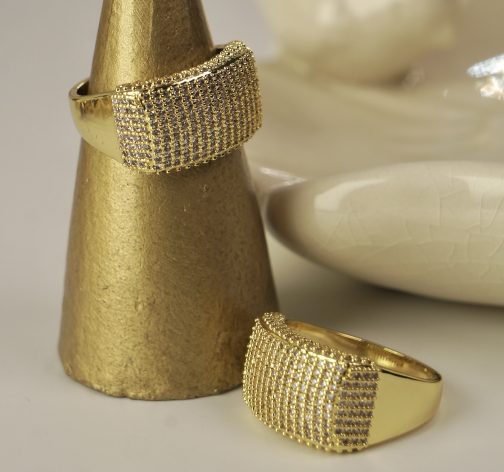 ANILLO MINI CIRCONES ENCHAPADO EN ORO