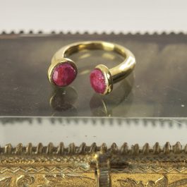 ANILLO PIEDRA NATURAL ENCHAPADO EN ORO