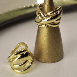 ANILLO BANDAS SOBRE PUESTAS ENCHAPADO EN ORO