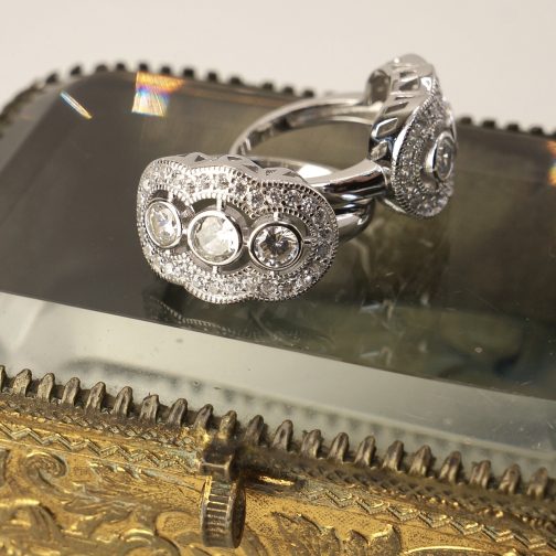 ANILLO MARQUESA PLATA RODINADA - Imagen 2