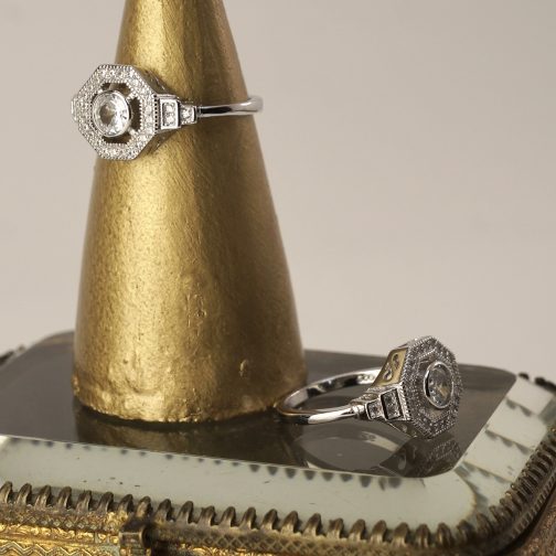 ANILLO VINTAGE PLATA RODINADA - Imagen 3