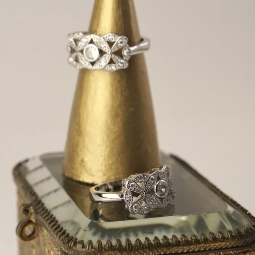 ANILLO MARQUESA PLATA RODINADA - Imagen 2