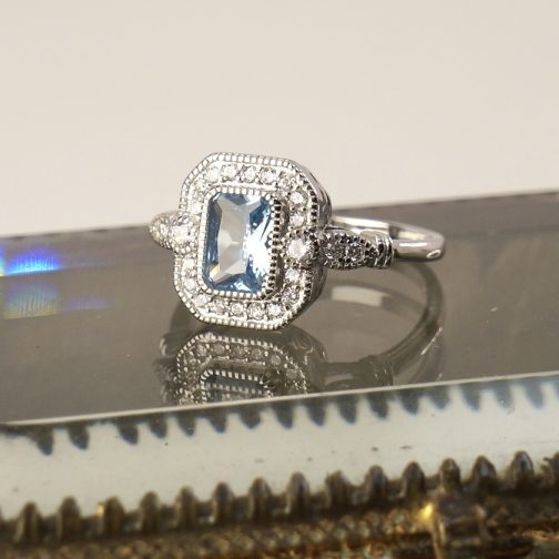 ANILLO VINTAGE PLATA RODINADA