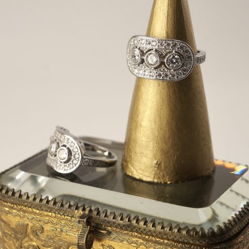 ANILLO MARQUESA PLATA RODINADA - Imagen 2