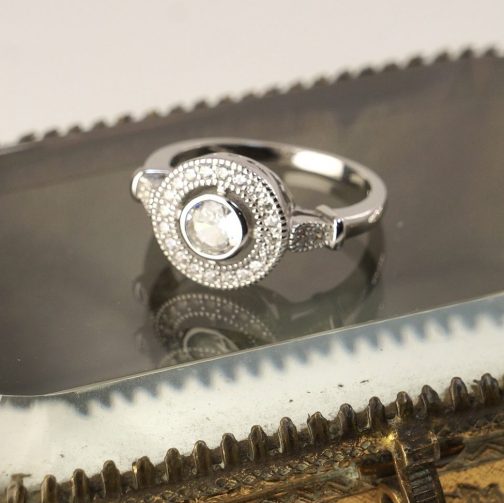 ANILLO VINTAGE PLATA RODINADA